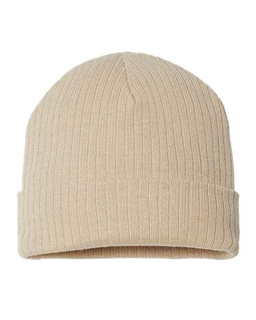 Atlantis Headwear RIO Sustainable Rib Cuffed Beanie - Light Beige - back