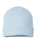Atlantis Headwear RIO Sustainable Rib Cuffed Beanie - Light Blue - front