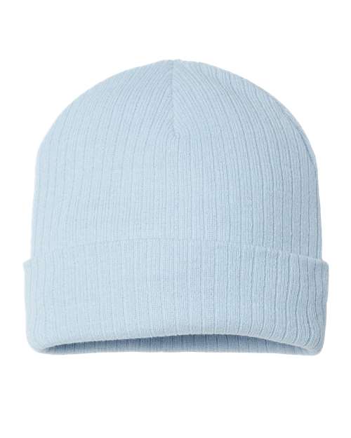Atlantis Headwear RIO Sustainable Rib Cuffed Beanie - Light Blue - front