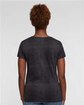 LAT 3516 Women's Fine Jersey Tee - Black Reptile - model back