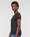 LAT 3516 Women's Fine Jersey Tee - Black Reptile - model side