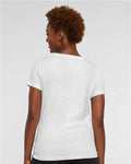LAT 3516 Women's Fine Jersey Tee - White Reptile - model back