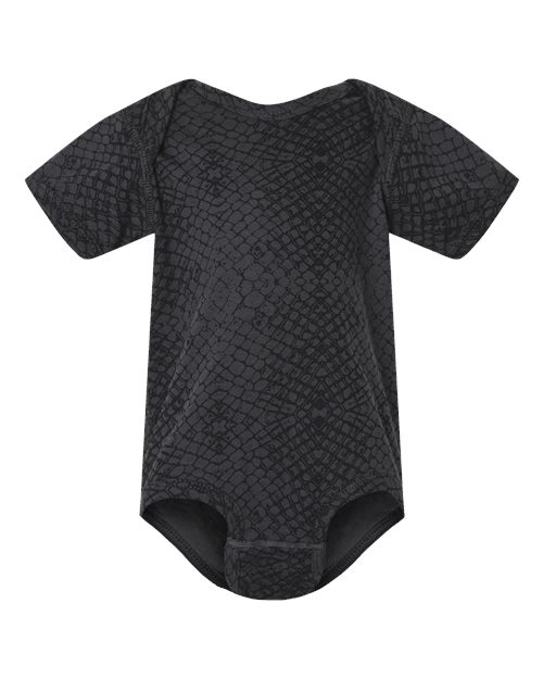 Rabbit Skins 4424 Infant Fine Jersey Bodysuit - Black Reptile - front