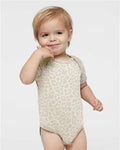 Rabbit Skins 4424 Infant Fine Jersey Bodysuit - Natural Leopard - model front