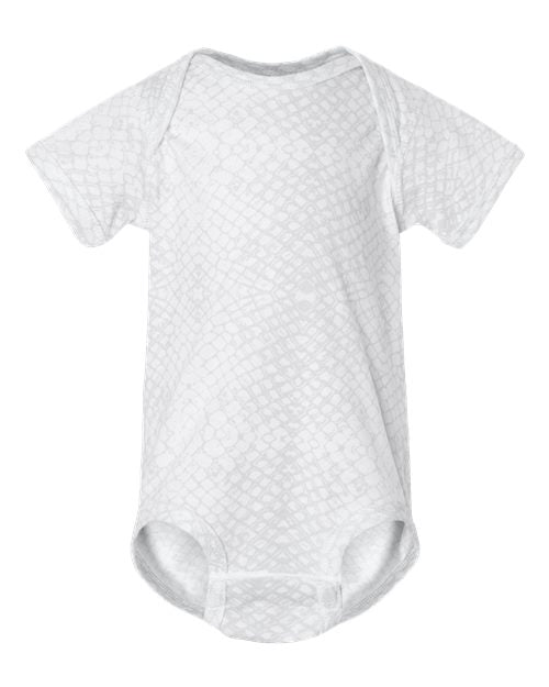 Rabbit Skins 4424 Infant Fine Jersey Bodysuit - White Reptile - front