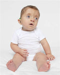 Rabbit Skins 4424 Infant Fine Jersey Bodysuit - White Reptile - model front