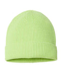 Atlantis Headwear ANDY Sustainable Fine Rib Cuffed Beanie - Acid Green - back