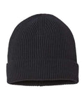 Atlantis Headwear ANDY Sustainable Fine Rib Cuffed Beanie - Black - front