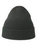 Atlantis Headwear ANDY Sustainable Fine Rib Cuffed Beanie - Dark Grey - front