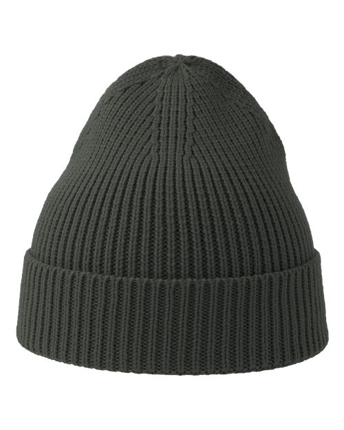 Atlantis Headwear ANDY Sustainable Fine Rib Cuffed Beanie - Dark Grey - front