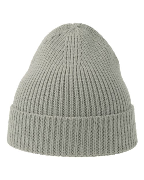 Atlantis Headwear ANDY Sustainable Fine Rib Cuffed Beanie - Light Grey - front