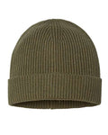 Atlantis Headwear ANDY Sustainable Fine Rib Cuffed Beanie - Olive - front