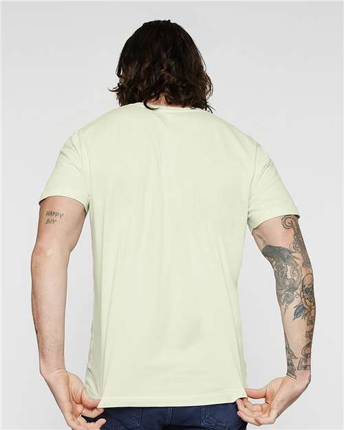 LAT 6901 Unisex Fine Jersey Tee - Honeydew - model back