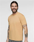 LAT 6901 Unisex Fine Jersey Tee - Latte - model side