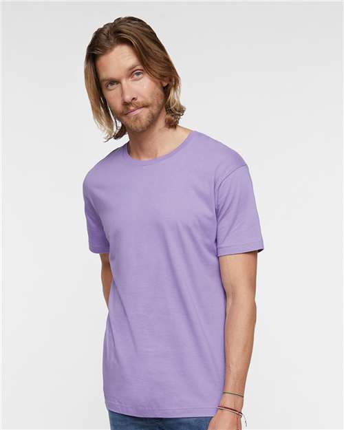 LAT 6901 Unisex Fine Jersey Tee - Lavender - model front