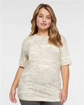 LAT 6901 Unisex Fine Jersey Tee - Natural Camo - model front