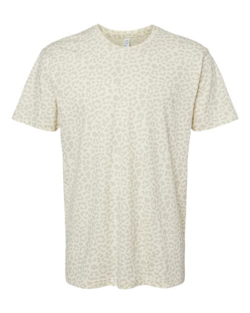 LAT 6901 Unisex Fine Jersey Tee - Natural Leopard - front