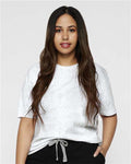 LAT 6901 Unisex Fine Jersey Tee - White Reptile - model front