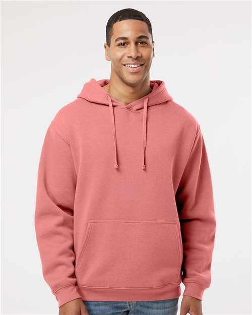 LAT 6926 Unisex Elevated Fleece Hoodie Sweatshirt - Mauvelous - model front