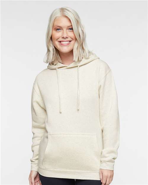 LAT 6926 Unisex Elevated Fleece Hoodie Sweatshirt - Natural Heather - model front