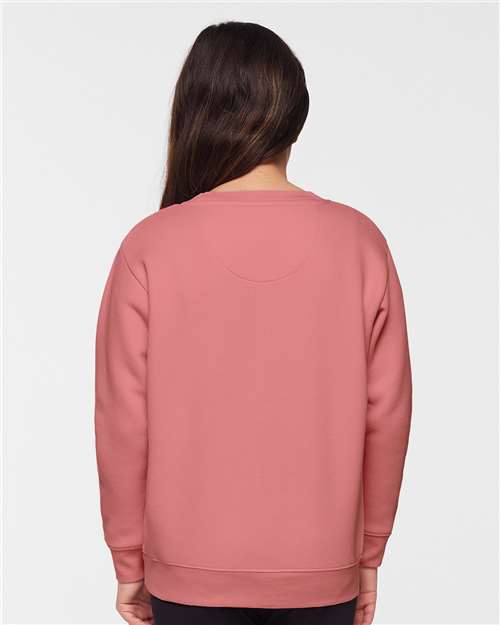 LAT 2225 Youth Crewneck Sweatshirt - Mauvelous - model back