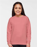 LAT 2225 Youth Crewneck Sweatshirt - Mauvelous - model front