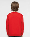 LAT 2225 Youth Crewneck Sweatshirt - Red - model back