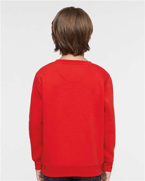 LAT 2225 Youth Crewneck Sweatshirt - Red - model back