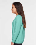 LAT 2225 Youth Crewneck Sweatshirt - Saltwater - model side