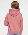 LAT 2296 Youth Hoodie Sweatshirt - Mauvelous - model back