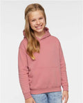 LAT 2296 Youth Hoodie Sweatshirt - Mauvelous - model front