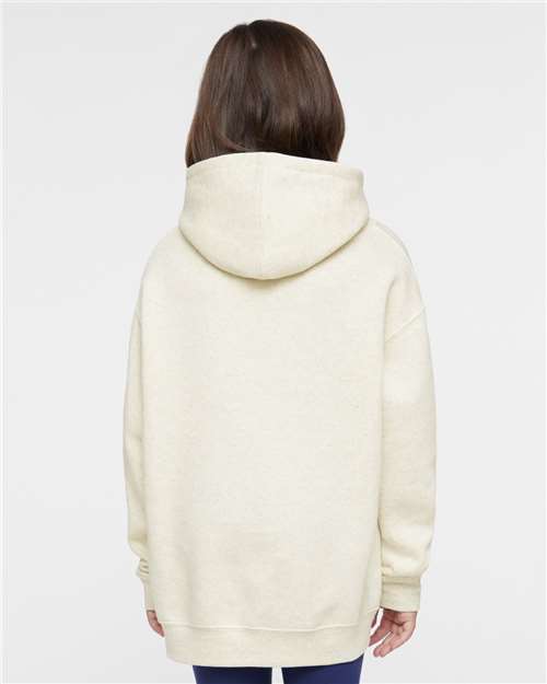 LAT 2296 Youth Hoodie Sweatshirt - Natural Heather - model back