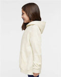 LAT 2296 Youth Hoodie Sweatshirt - Natural Heather - model side