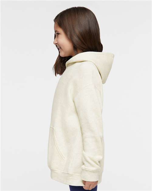 LAT 2296 Youth Hoodie Sweatshirt - Natural Heather - model side