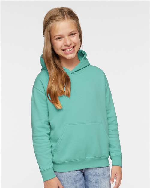 LAT 2296 Youth Hoodie Sweatshirt - Saltwater - model front