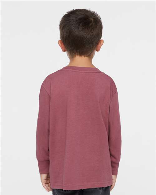 Rabbit Skins 3302 Toddler Fine Jersey Long Sleeve Tee - Rouge - model back
