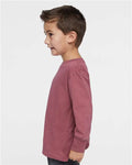 Rabbit Skins 3302 Toddler Fine Jersey Long Sleeve Tee - Rouge - model side