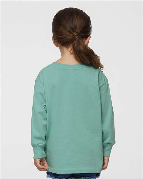 Rabbit Skins 3302 Toddler Fine Jersey Long Sleeve Tee - Saltwater - model back
