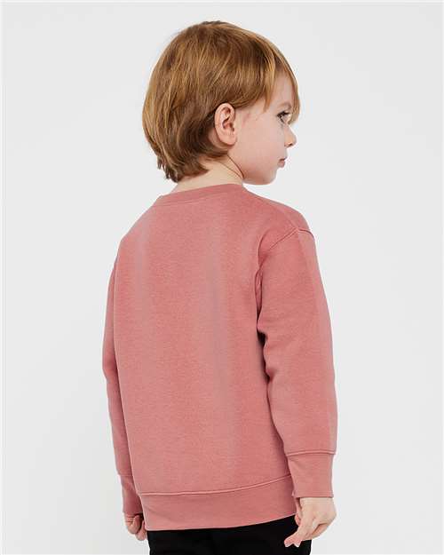 Rabbit Skins 3317 Toddler Fleece Crewneck Sweatshirt - Mauvelous - model back