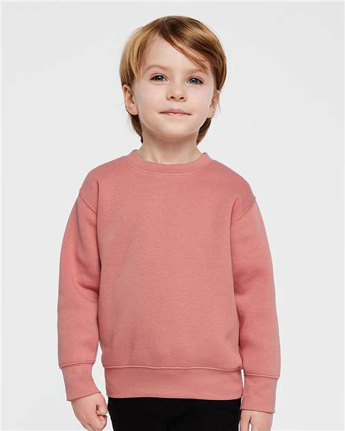 Rabbit Skins 3317 Toddler Fleece Crewneck Sweatshirt - Mauvelous - model front