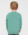 Rabbit Skins 3317 Toddler Fleece Crewneck Sweatshirt - Saltwater - model back