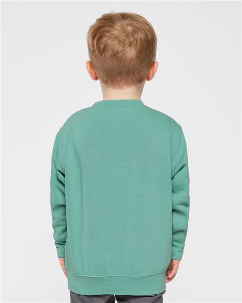 Rabbit Skins 3317 Toddler Fleece Crewneck Sweatshirt - Saltwater - model back