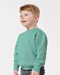 Rabbit Skins 3317 Toddler Fleece Crewneck Sweatshirt - Saltwater - model side