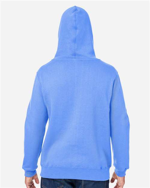 J. America 8824 Men's Premium Hooded Sweatshirt - Carolina Blue - model back