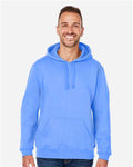 J. America 8824 Men's Premium Hooded Sweatshirt - Carolina Blue - model front
