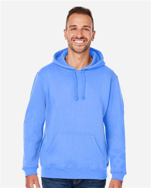 J. America 8824 Men's Premium Hooded Sweatshirt - Carolina Blue - model front