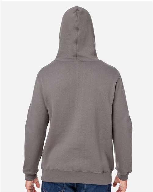 J. America 8824 Men's Premium Hooded Sweatshirt - Fossil - model back