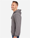 J. America 8824 Men's Premium Hooded Sweatshirt - Fossil - model side