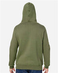 J. America 8824 Men's Premium Hooded Sweatshirt - Military Green - model back