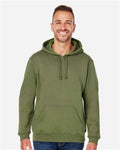 J. America 8824 Men's Premium Hooded Sweatshirt - Military Green - model front